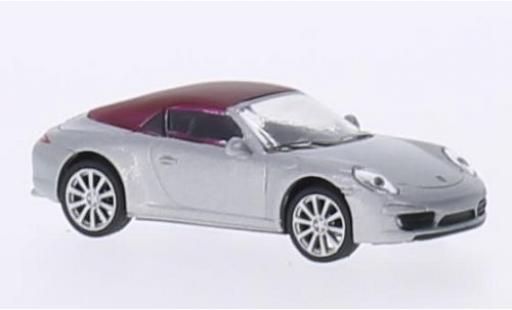 Porsche 991 S 1/87 Schuco 911 () Carrera S Cabriolet grey/matt-red diecast model cars
