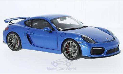 Porsche Cayman GT4 1/18 Schuco GT4 metallic blue diecast model cars