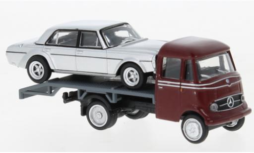 Diecast model cars Mercedes L319 1/87 Schuco camion de transport de voiture red foncé Mercedes L319 1/87 Schuco camion de transport de voiture red foncé diecast model cars