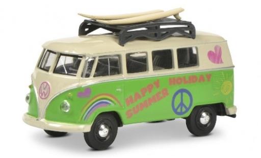 Diecast model cars Volkswagen T1 1/64 Schuco Bus green/beige Surfer avec Rack de toit et charge Volkswagen T1 1/64 Schuco Bus green/beige Surfer avec Rack de toit et charge diecast model cars