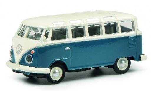 Volkswagen T1 1/87 Schuco c Samba blue/white diecast model cars
