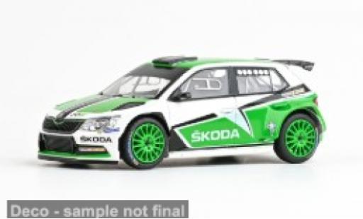 Skoda Fabia 1/43 Abrex III R5 weiss/gr&uuml;n 2015 1:43 diecast model cars