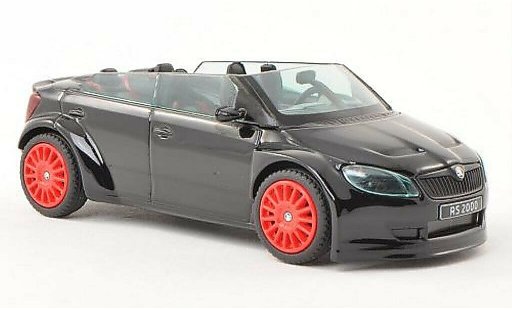 Skoda Fabia Concept Car 1/43 Abrex 2000 black with roten Felgen diecast model cars