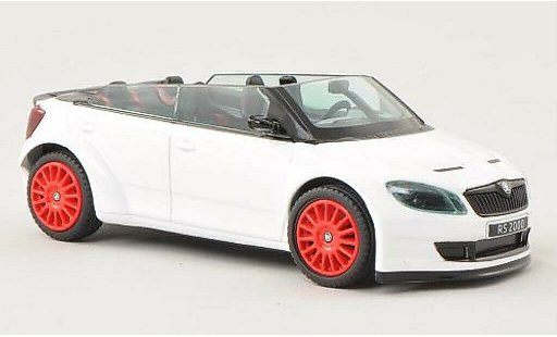Skoda Fabia Concept Car 1/43 Abrex 2000 white with roten Felgen diecast model cars