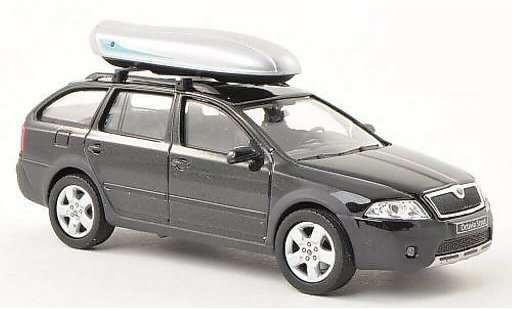 Skoda Octavia Combi 1/43 Abrex Scout black with roofbox diecast model cars