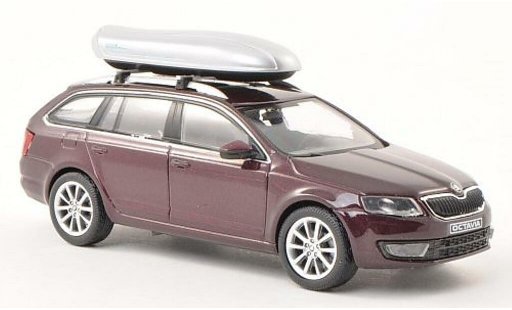 Skoda Octavia Combi 1/43 Abrex III red with roofbox diecast model cars