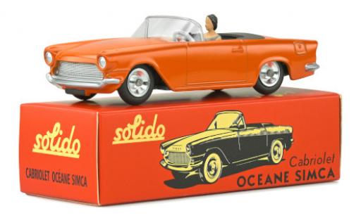 Simca Oceane 1/43 Solido orange avec figurine diecast model cars