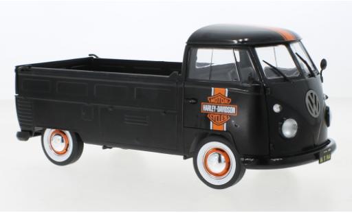 Volkswagen T1 1/18 Solido plateforme Douane matte noir Harley-Davidson 1950 diecast model cars