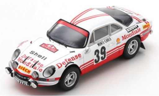Alpine A110 1/43 Spark No.39 Defense Mondiale Rally Monte Carlo 1973 C.Ballot-Lena/J.C.Morenas diecast model cars
