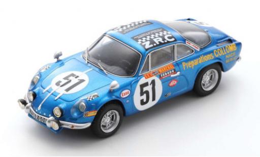 Alpine A110 1/43 Spark Renault No.51 24h Le Mans 1968 B.Collomb/F.Lacarreau diecast model cars