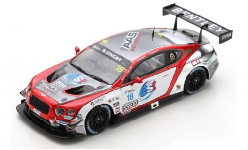 Diecast model cars Bentley Continental 1/43 Spark GT3 RHD No.18 AAS Motorsport Thailand Super Series 2018 L.Vutthikorn/K.Kantadhee Bentley Continental 1/43 Spark GT3 RHD No.18 AAS Motorsport Thailand Super Series 2018 L.Vutthikorn/K.Kantadhee diecast model cars