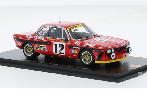 Bmw 3.0 1/43 Spark CSi No.12 24h Spa 1974 1:43 diecast model cars