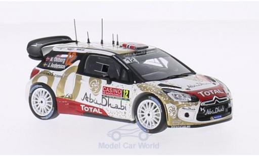 Diecast model cars DS Automobiles DS3 1/43 Spark Citroen WRC No.12 Citroen Total Abu Dhabi WRT Total Rallye Monte-Carlo 2015 M.Ostberg/J.Andersson DS Automobiles DS3 1/43 Spark Citroen WRC No.12 Citroen Total Abu Dhabi WRT Total Rallye Monte-Carlo 2015 M.Ostberg/J.Andersson diecast model cars