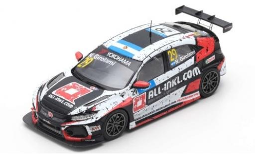 Diecast model cars Honda Civic 1/43 Spark Type R TCR No.29 Münnich Motorsport ALL-INKL.-COM WTCR Hungaroring 2019 N.Girolami Honda Civic 1/43 Spark Type R TCR No.29 Münnich Motorsport ALL-INKL.-COM WTCR Hungaroring 2019 N.Girolami diecast model cars
