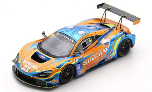 McLaren 720 1/43 Spark S GT3 No.61 ABSSA Motorsport Singha Blancpain GT World Challenge Asia 2019 P.Bhirombhakdi/K.Sawa diecast model cars