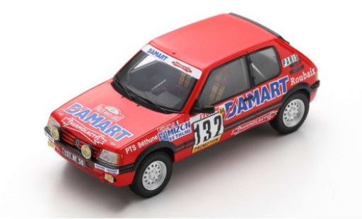 Peugeot 205 1/43 Spark GTI 1.6 No.132 Rallye WM Rallye Monte Carlo 1986 F.Delecour/A.C.Pauwels diecast model cars