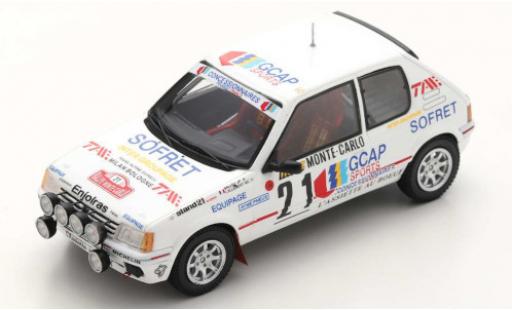 Peugeot 205 1/43 Spark GTI 1.9 No.21 Rallye WM Rallye Monte Carlo 1988 J.-P.Ballet/M.-C.Lallement diecast model cars