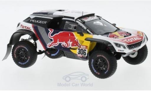 Peugeot 3008 1/43 Spark DKR Maxi No.306 Team Total Rallye Dakar 2018 S.Loeb/D.Elena diecast model cars