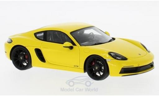 Diecast model cars Porsche Cayman 1/43 Spark 718 GTS yellow 2018 Porsche Cayman 1/43 Spark 718 GTS yellow 2018 diecast model cars
