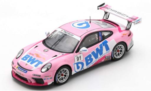 Porsche 992 GT3 1/43 Spark 911 (991) GT3 Cup No.91 BWT Carrera Cup France 2020 J.Evans diecast model cars