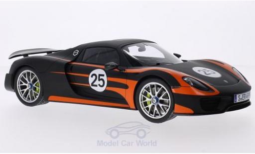 Porsche 918 1/18 Spark Spyder black/orange Weissach-Paket diecast model cars