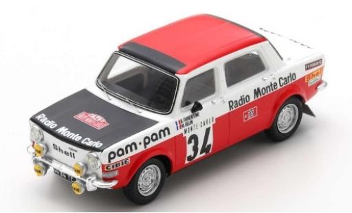 Diecast model cars Simca 1000 1/43 Spark Rallye 2 No.34 Paul Watson Racing Organisation Radio Monte Carlo Rally Monte Carlo 1973 B.Fiorentino/M.Gelin Simca 1000 1/43 Spark Rallye 2 No.34 Paul Watson Racing Organisation Radio Monte Carlo Rally Monte Carlo 1973 B.Fiorentino/M.Gelin diecast model cars