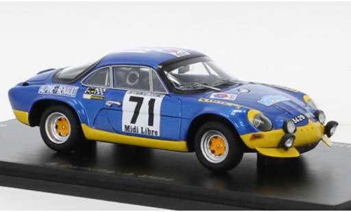 Alpine A110 1/43 Spark Renault No.71 Criterium des Cevennes 1971 diecast model cars