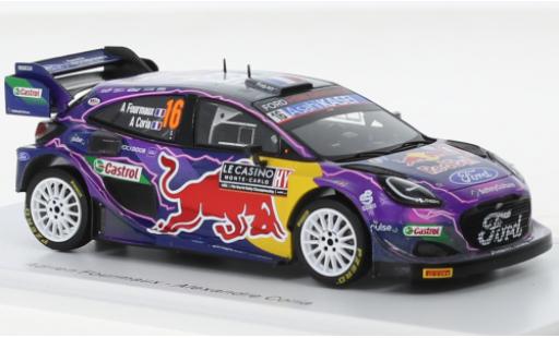 Ford Puma 1/43 Spark Rally 1 No.16 M-Sport World Rally Team Red Bull Rallye WM Rallye Monte Carlo 2022 diecast model cars
