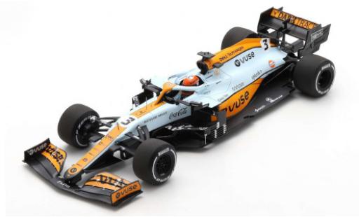 Diecast model cars McLaren F1 1/18 Spark MCL35M No.3 Team Gulf Formel 1 GP Monaco 2021 McLaren F1 1/18 Spark MCL35M No.3 Team Gulf Formel 1 GP Monaco 2021 diecast model cars
