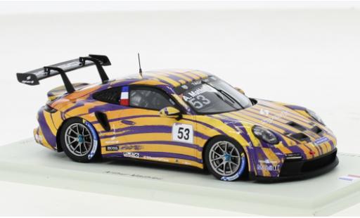 Diecast model cars Porsche 991 GT3 Cup 1/43 Spark 911  No.53 Motorsport Carrera Cup France Spa 2021 Porsche 991 GT3 Cup 1/43 Spark 911  No.53 Motorsport Carrera Cup France Spa 2021 diecast model cars