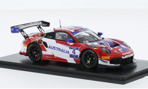 Porsche 911 1/43 Spark GT3 R No.4 Team Australia FIA Motorsport Games GT Sprint Cup Paul Ricard 2022 diecast model cars
