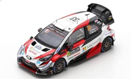Toyota Yaris 1/43 Spark WRC No.33 Gazoo Racing WRT Microsoft WRC Rally Schweden 2020 E.Evans/S.Martin diecast model cars