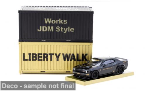 Dodge Challenger 1/64 Tarmac Works SRT Hellcat LB-Works schwarz 1:64 diecast model cars