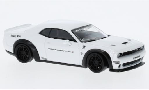 Dodge Challenger 1/64 Tarmac Works SRT Hellcat LB-Works metallise white diecast model cars