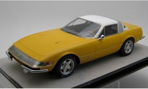 Diecast model cars Ferrari 365 1/18 Tecnomodel GTB/4 Daytona Coupe Speciale yellow/white 1969 Ferrari 365 1/18 Tecnomodel GTB/4 Daytona Coupe Speciale yellow/white 1969 diecast model cars