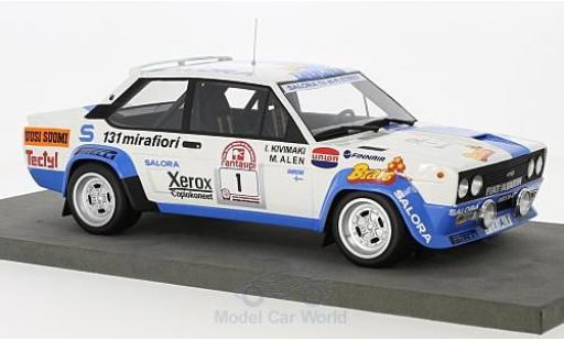 Diecast model cars Fiat 131 Abarth 1/18 Topmarques Collectibles Abarth No.1 Rallye WM 1000 Lakes Rallye 1980 M.Alen/I.Kivimaki Fiat 131 Abarth 1/18 Topmarques Collectibles Abarth No.1 Rallye WM 1000 Lakes Rallye 1980 M.Alen/I.Kivimaki diecast model cars