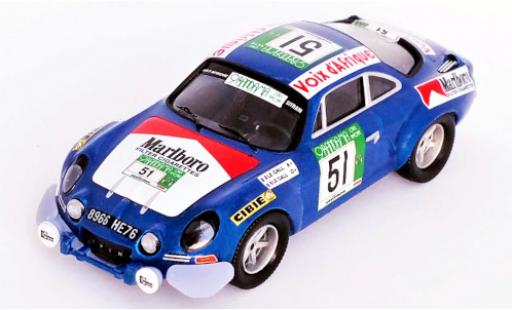 Alpine A110 1/43 Trofeu Renault No.51 Rallye WM Rallye Bandama 1977 M.Le Gall/Y.Le Gall diecast model cars