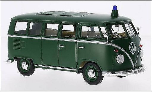 Volkswagen T1 B 1/24 Welly Bus matt-green Police 1962 diecast model cars