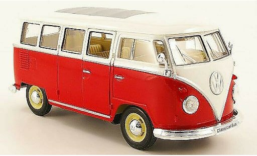 Volkswagen T1 B 1/24 Welly Bus red/white 1962 diecast model cars