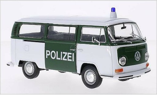 Volkswagen T2 B 1/24 Welly Bus white/green Police 1972 diecast model cars