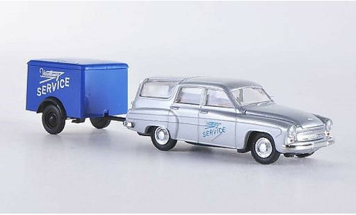 Wartburg 311 Camping 1/87 Brekina with Anhanger-Service diecast model cars