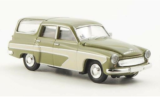 Wartburg 311 Camping 1/87 Brekina Oliv/white diecast model cars