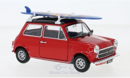 Diecast model cars Mini Cooper 1/24 Welly 1300 red/black 1974 mit Surfboard Mini Cooper 1/24 Welly 1300 red/black 1974 mit Surfboard diecast model cars