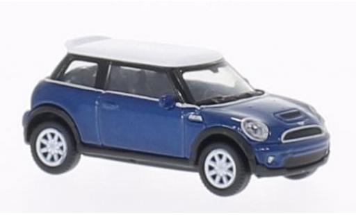 Mini Cooper 1/87 Welly S blue/white diecast model cars