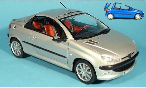 Diecast model cars Peugeot 206 1/18 Welly CC silber 1:18 Peugeot 206 1/18 Welly CC silber 1:18 diecast model cars