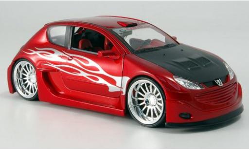 Diecast model cars Peugeot 206 1/24 Welly metallic red/Dekor sans Vitrine Peugeot 206 1/24 Welly metallic red/Dekor sans Vitrine diecast model cars