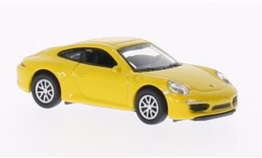 Porsche 991 S 1/87 Welly 911  Carrera gelb 1:87 diecast model cars