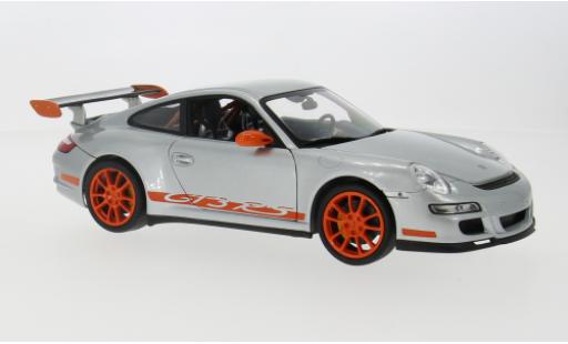 Diecast model cars Porsche 997 GT3 RS 1/18 Welly 911  silber/orange 2007 1:18 Porsche 997 GT3 RS 1/18 Welly 911  silber/orange 2007 1:18 diecast model cars
