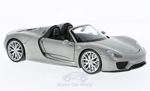 Diecast model cars Porsche 918 1/24 Welly Spyder grey offen Porsche 918 1/24 Welly Spyder grey offen diecast model cars