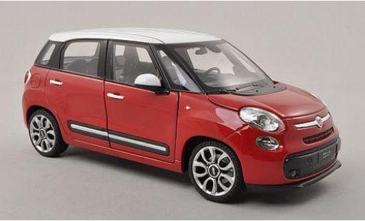 Fiat 500 1/24 Welly L red/white 2013 diecast model cars